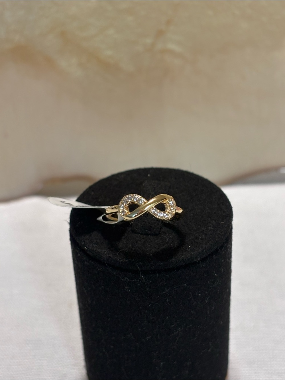 Gold Infinity CZ Accent Ring - Size 5